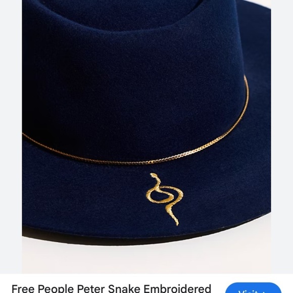 Free people Peter snake hat navy new with tags display picture 2